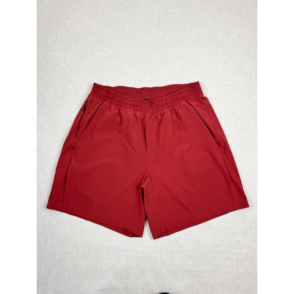 Lululemon Pace Breaker Shorts 7" Men Large Orange Linerless Athletic Workout Gym
